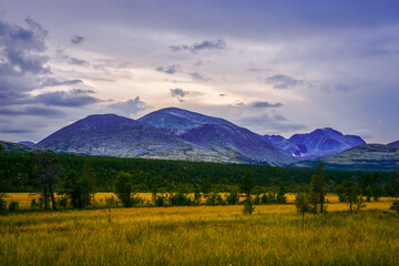 Fototapeta premium View from the Scenic Route of Rondane Mountains.