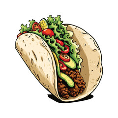 Delicious Loaded Taco with Fresh Ingredients