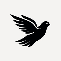 Obraz premium Elegant black bird silhouette design