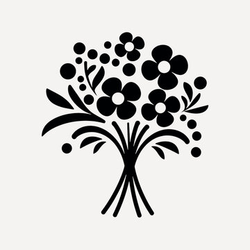 recommend clip art: Elegant floral bouquet silhouette design