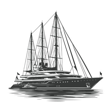 recommend clip art: Yacht Silhouette vector illustration ,silhouettes of the sailboats and motorboat