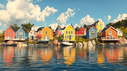Obraz premium Colorful Houses by the Sea