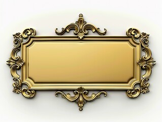 A gold ornate frame on a white background
