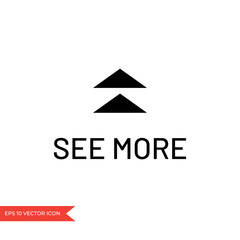 Fototapeta premium See more icon. Swipe Up button. Arrow up for social media stories, scroll pictogram