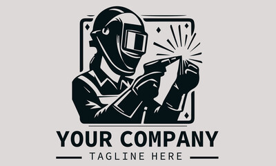 Fiery Welder Vector Logos - Symbolize Strength and Skill 