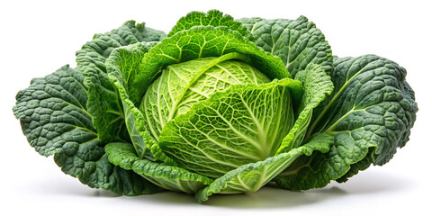 Obraz premium Cabbage Isolated on White Background (Full Depth of Field 3)