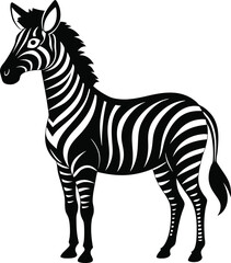Fierce Zebra Head with Bold Stripes - Monochrome Animal Art