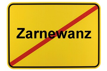 Illustration eines Ortsausgangsschildes von Zarnewanz in Mecklenburg-Vorpommern