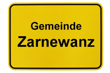 Illustration eines Ortsausgangsschildes von Zarnewanz in Mecklenburg-Vorpommern