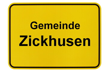 Illustration eines Ortsausgangsschildes von Zickhusen in Meckelnburg-Vorpommern