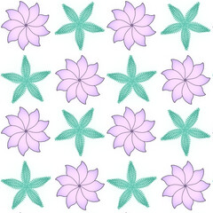 seamless pattern with pink flowers