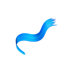 Brush made of colored ribbon with gradient blue texture on isolated background.