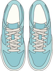 Sports shoes set. fashion sportwear, everyday sneaker, footwear flat Design style icon