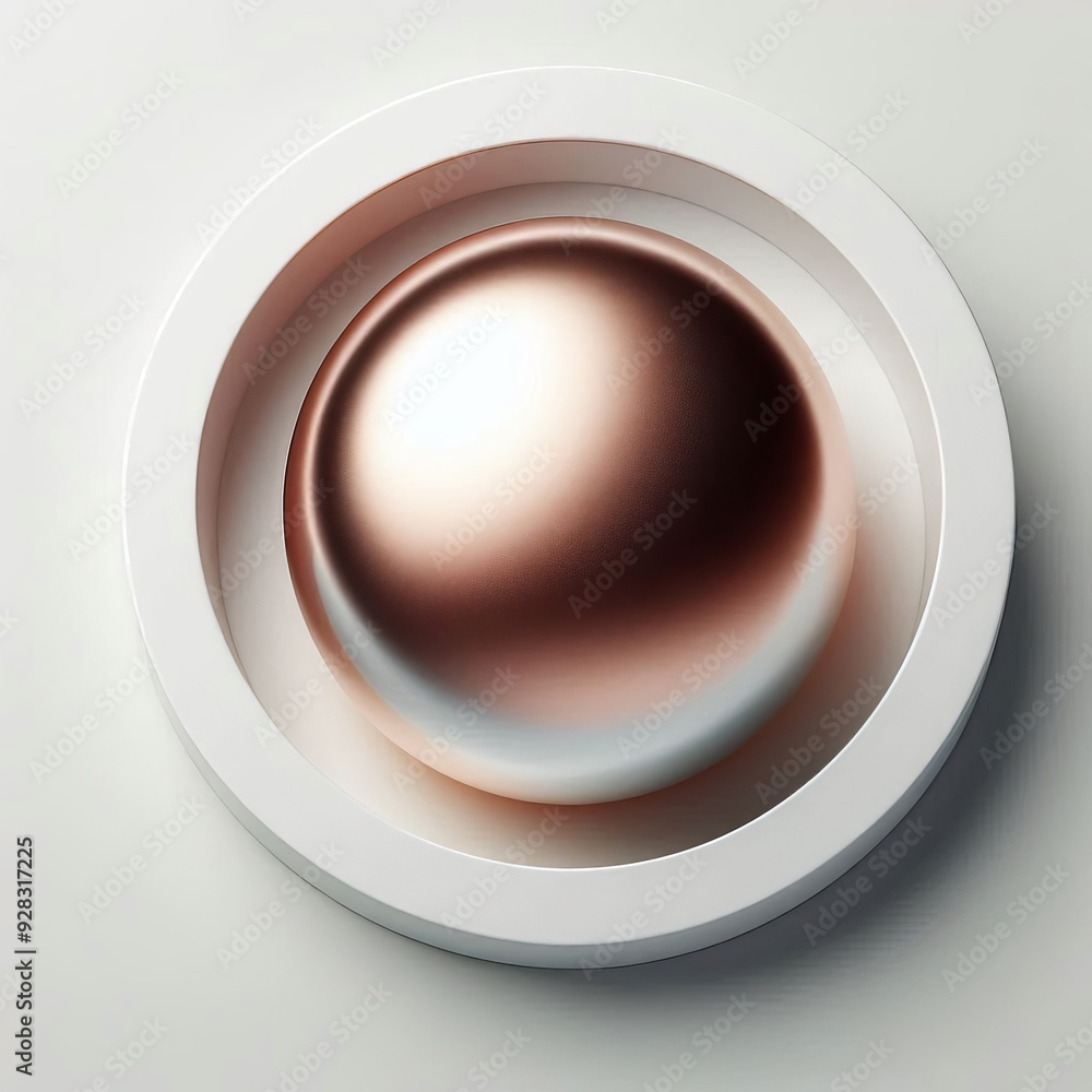 Poster a glossy shiny sphere with a shadow on a solid background