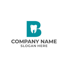 Letter B logo dental. B dental logo template