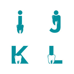 Letter IJKL logo dental. IJKL dental logo template