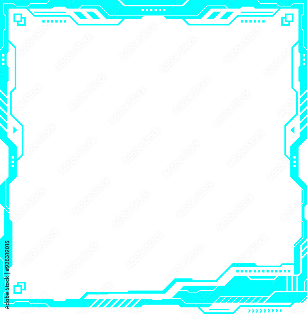 Aufkleber abstract geometric square frame modern technology futuristic interface hud .