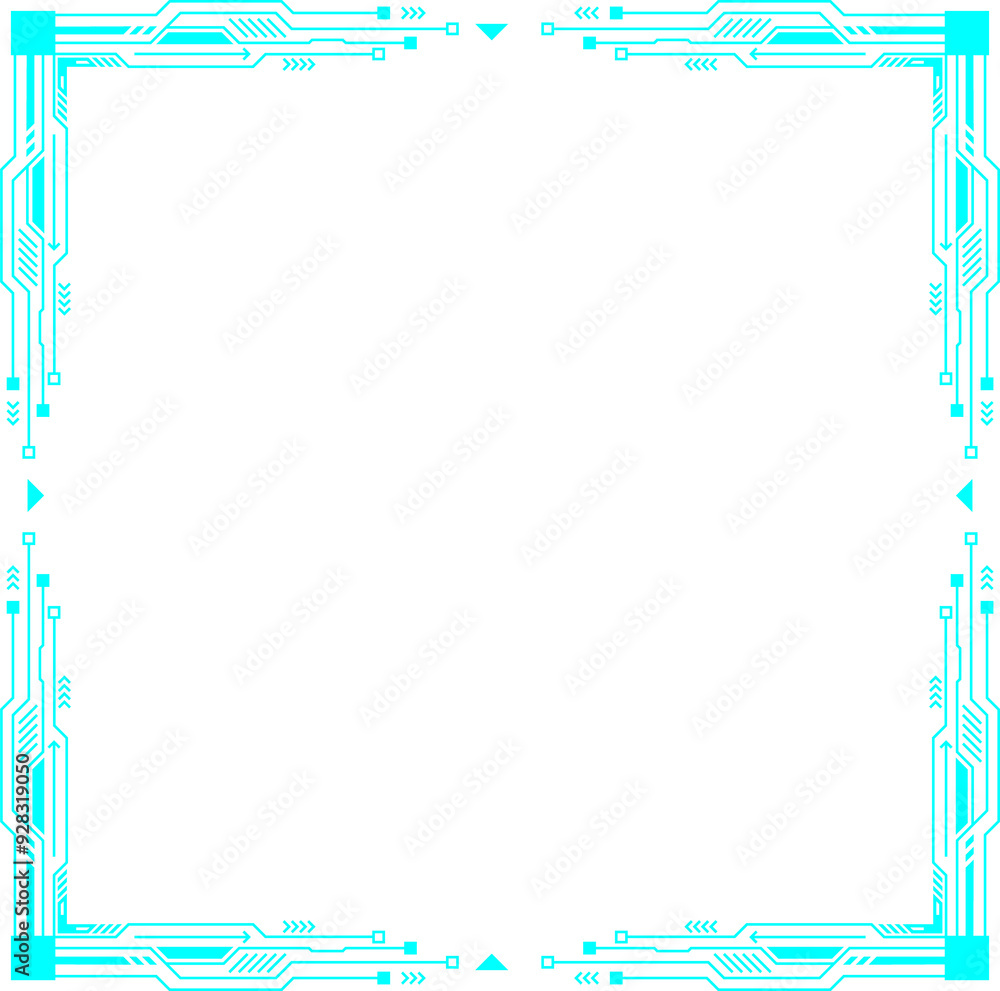 Poster abstract geometric square frame modern technology futuristic interface hud .