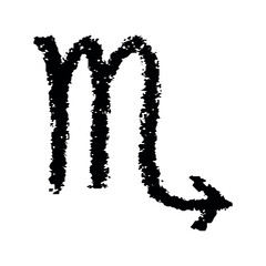 Hand drawn scorpio zodiac sign Esoteric symbol doodle Astrology clipart Element for design