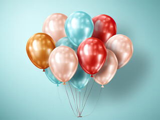 Eyecatching Colorful balloons bunch on white background illustration