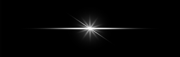 White sparkle. Bright light shining. Lens flare