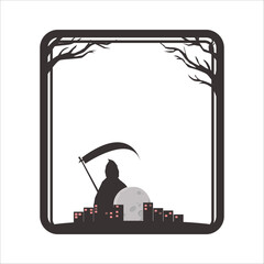 Halloween frame and border flat design illustration
