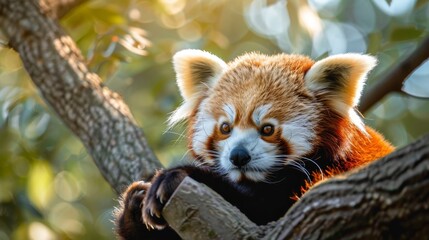 Red Panda on Oak Tree