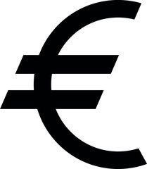 Euro sign. Money vector symbol isolated on white background.