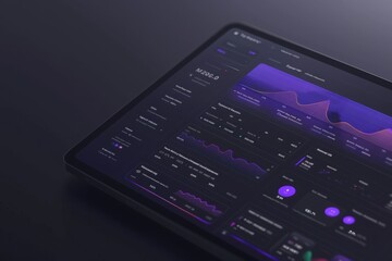 A sleek dashboard displays dynamic analytics and performance indicators, showcasing a modern interface for enterprise resource planning.