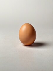 Brown egg on a plain background with soft shadow