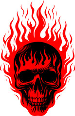 skull in flames