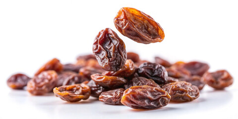Falling Raisin Isolated on White Background (3)