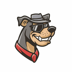 Beautiful cartoon dog sticker concept background