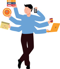 The guy is multi-tasking.