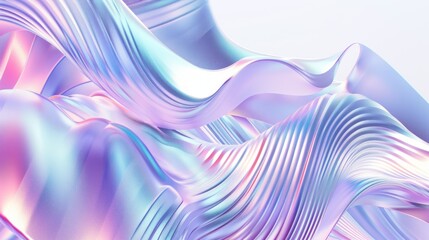 Abstract 3D Rendered Waves of Light and Color