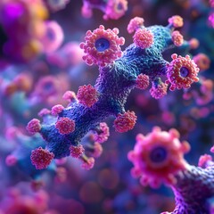 Fototapeta premium medical illustration of monkeypox virus structure