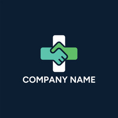 Hand Shaking Medical Sign Logo Concept