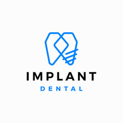 Implant Dental Logo vector icon illustration	
