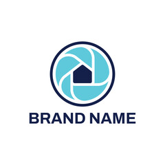 House and Shutter Lens Camera Logo