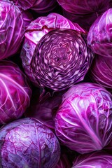 Obraz premium A close-up shot of a bunch of purple cabbage