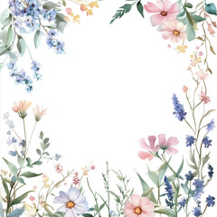 Fototapeta premium Watercolor_floral_frame