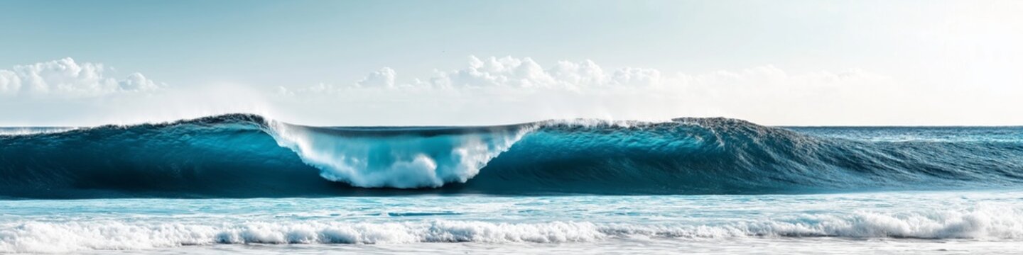 Perfect wave. Beautiful blue ocean wave on a beach