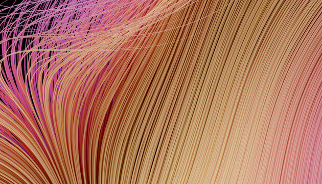 3D render of abstract fiber optic wires