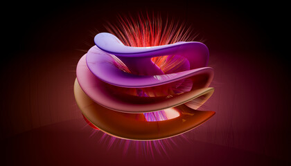 3D render of abstract multi colored design