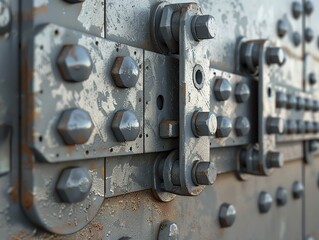 3D render of industrial brackets and mounts, high detail