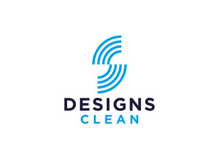 Abstract Initial Letter S Logo. Blue Geometric Line isolated on White Background. Usable for Business and Branding Logos.