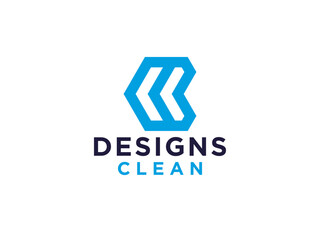 Initial Letter K Logo. Blue Lettering Calligraphy Style isolated on White Background. Usable for Business, Beauty and Fashion Logos.