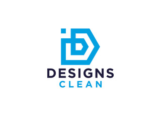 Simple Initial Letter B Logo. Geometric Shape with Double Right Arrows isolated on White Background. Usable for Business and Branding Logos. 