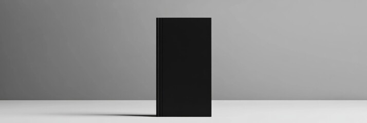 Elegant Monochrome: The Timeless Appeal of a Single Black Book Model on a Neutral Grey Background for Brand Presentation,single element,single object,material,vector material,illustration