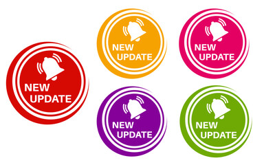 set vector new update sign icon. Announcement for promotion label template design vector illustration